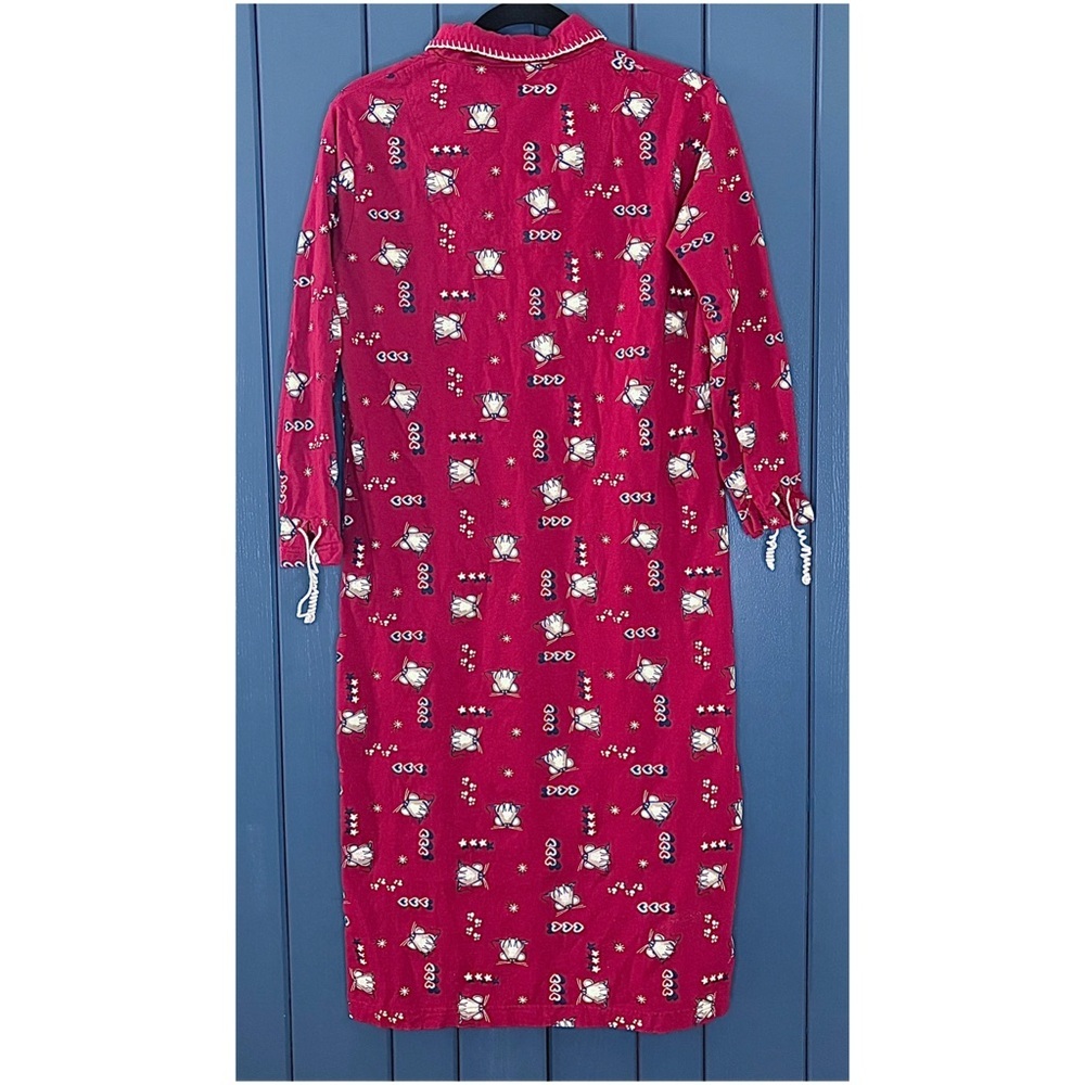 Vintage Mouse Print Red Nightgown Size Medium Kitsch Twee Prairie Cottage Fun - Picture 6 of 8